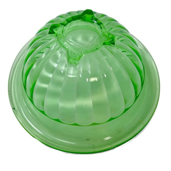 1940s art deco uranium glass bowl 0844