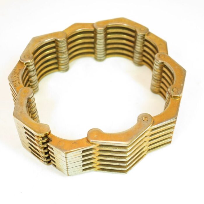 1940s designer roger edet paris modernist architectural link bracelet 4549