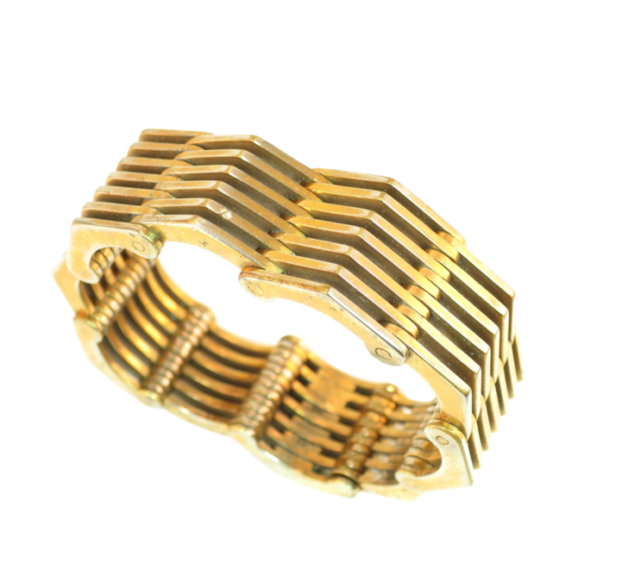 1940s designer roger edet paris modernist architectural link bracelet 8622