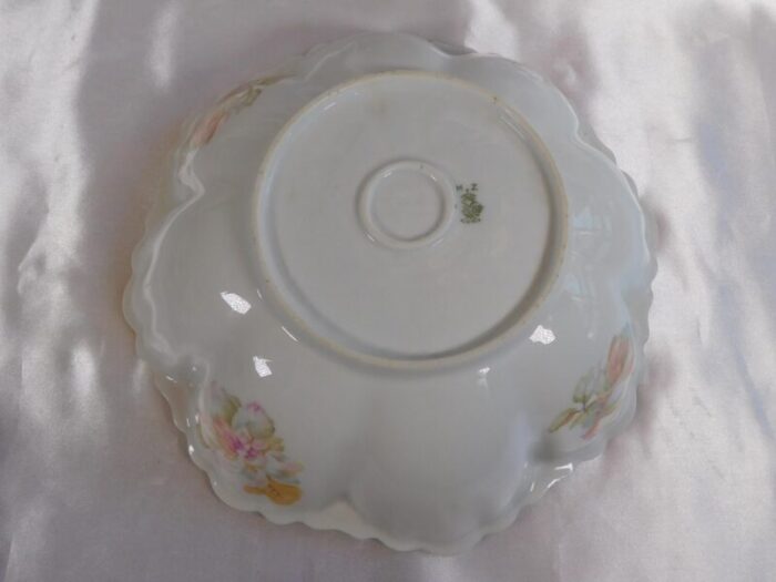 1940s green mz austria floral serving bowl 1010