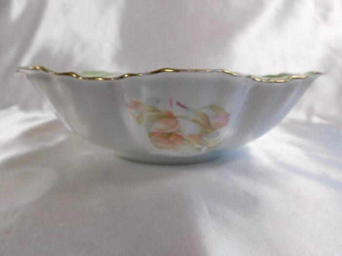 1940s green mz austria floral serving bowl 5895