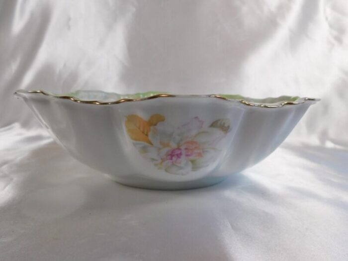 1940s green mz austria floral serving bowl 9817