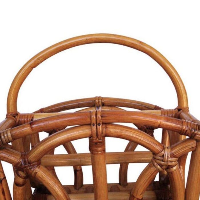 1940s restored vintage molded rattan magazine rack 2269