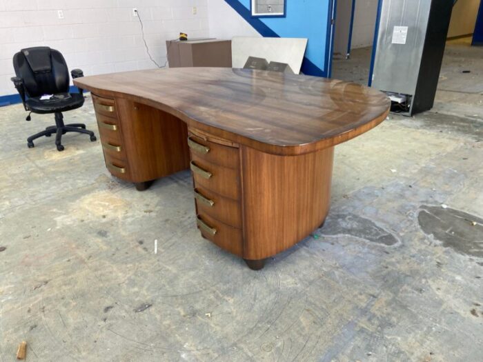 1940s stow and davis vintage mid century modern walnut desk 1441