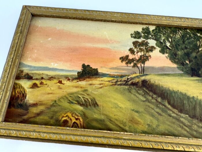 1940s vintage landscape painting framed 0794