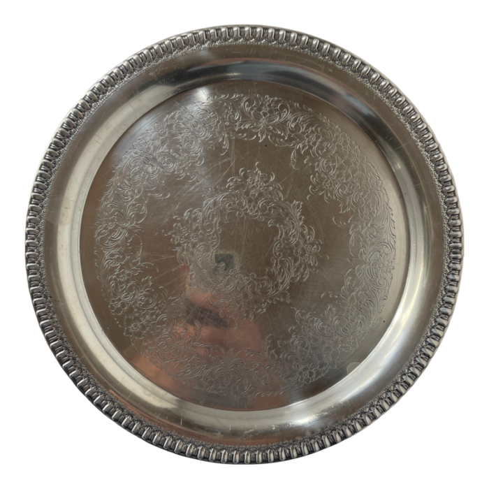 1950 wilcox international silver company circular tea tray 2750