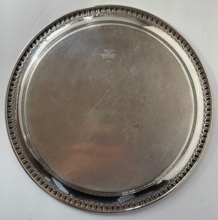 1950 wilcox international silver company circular tea tray 8312