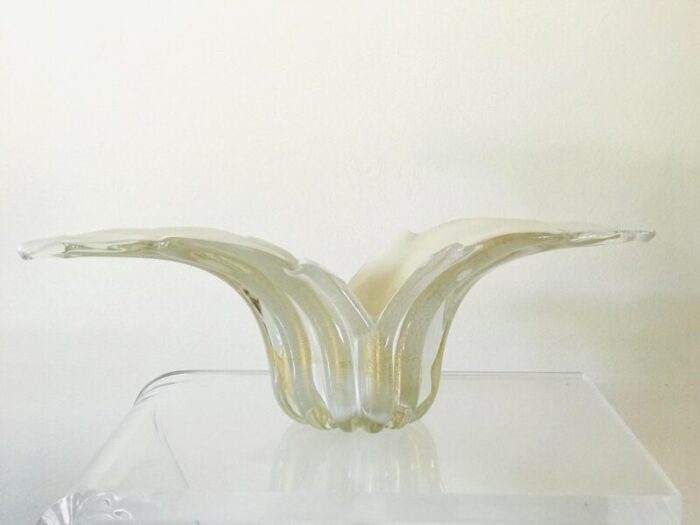 1950s barovier and toso gold aventurine glass flared bowl 2440