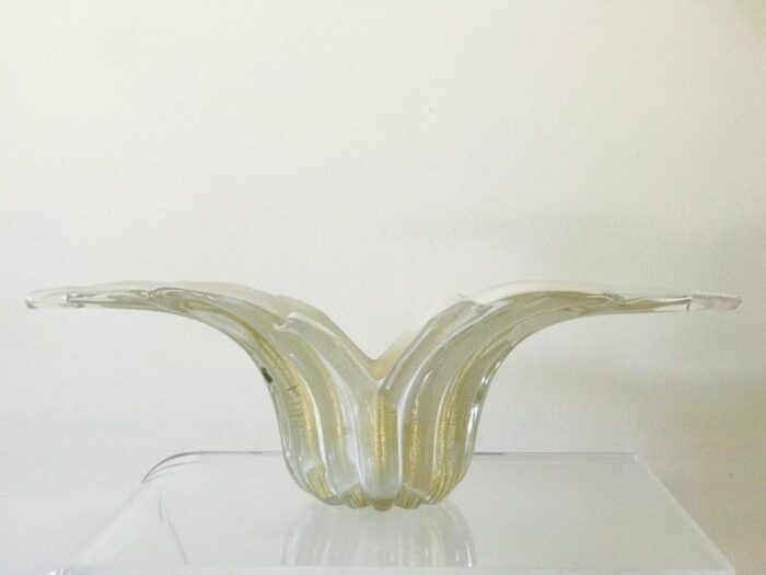 1950s barovier and toso gold aventurine glass flared bowl 9450