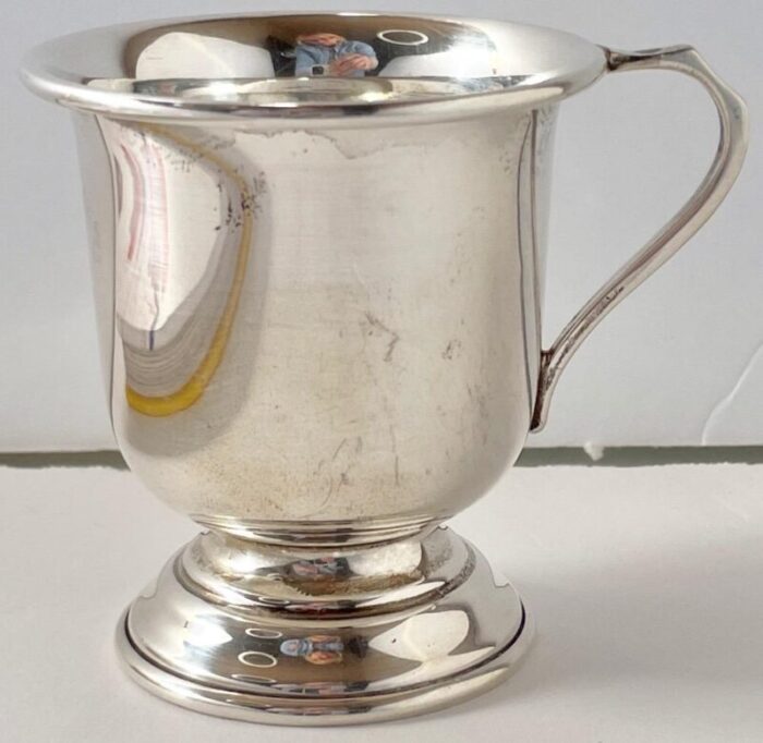 1950s john bull ld sterling silver christening cup 7932