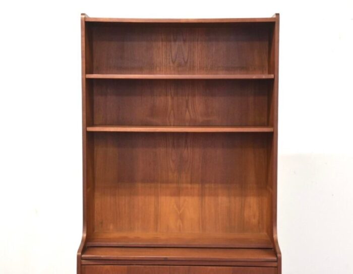 1960s danish modern teak bookcase cabinet 3654