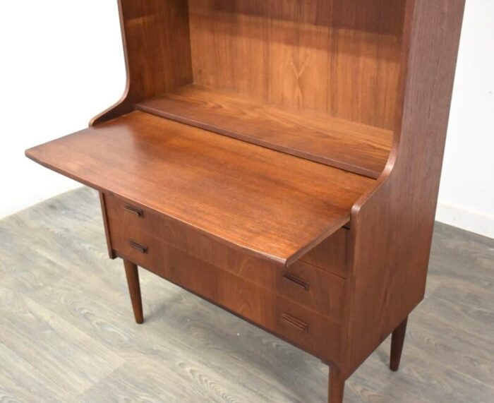 1960s danish modern teak bookcase cabinet 6704