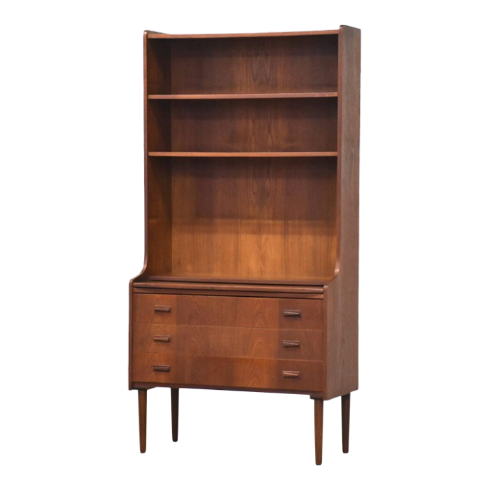 1960s danish modern teak bookcase cabinet 9641