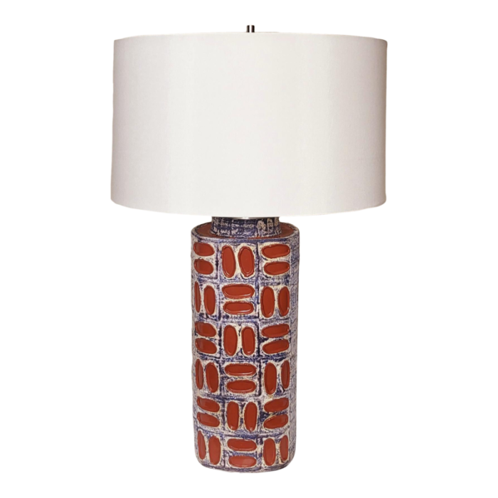 1960s ilse stephan ceramic lamp with shade 1448