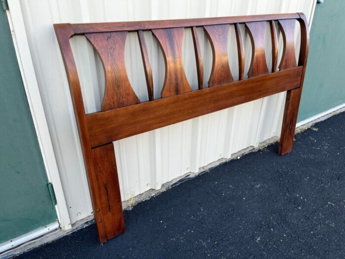 1960s kent coffey perspecta walnut rosewood and elm queen headboard 1066