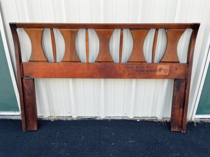 1960s kent coffey perspecta walnut rosewood and elm queen headboard 1087