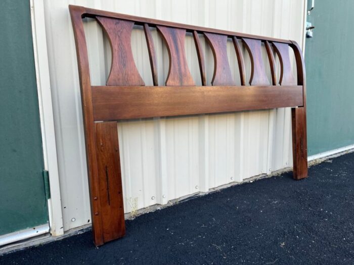 1960s kent coffey perspecta walnut rosewood and elm queen headboard 4058