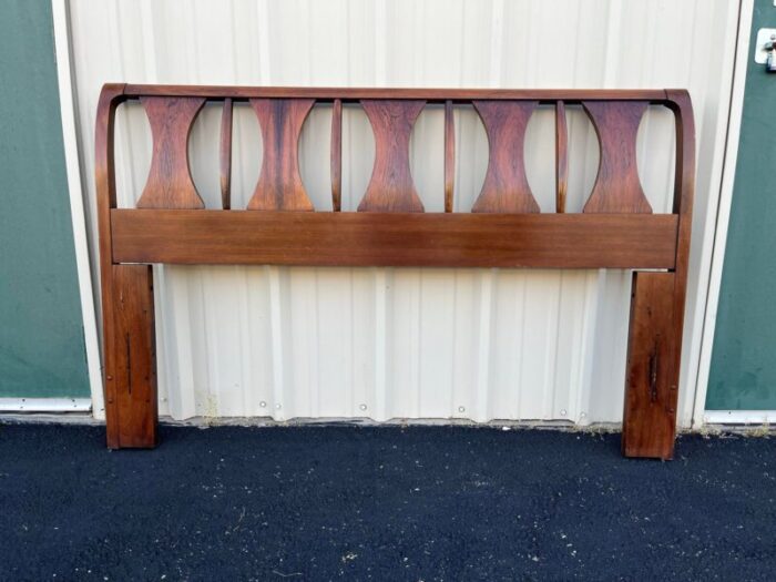 1960s kent coffey perspecta walnut rosewood and elm queen headboard 5659