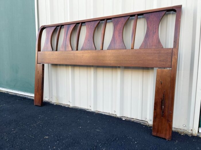 1960s kent coffey perspecta walnut rosewood and elm queen headboard 7825