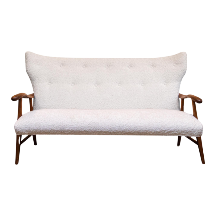 1960s scandinavian wingback settee 7610