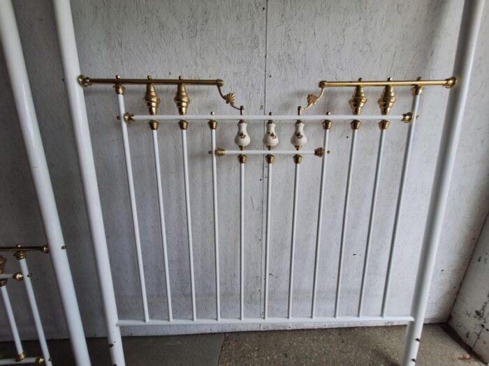 1960s vintage brass and enamel queen canopy bed frame 1989