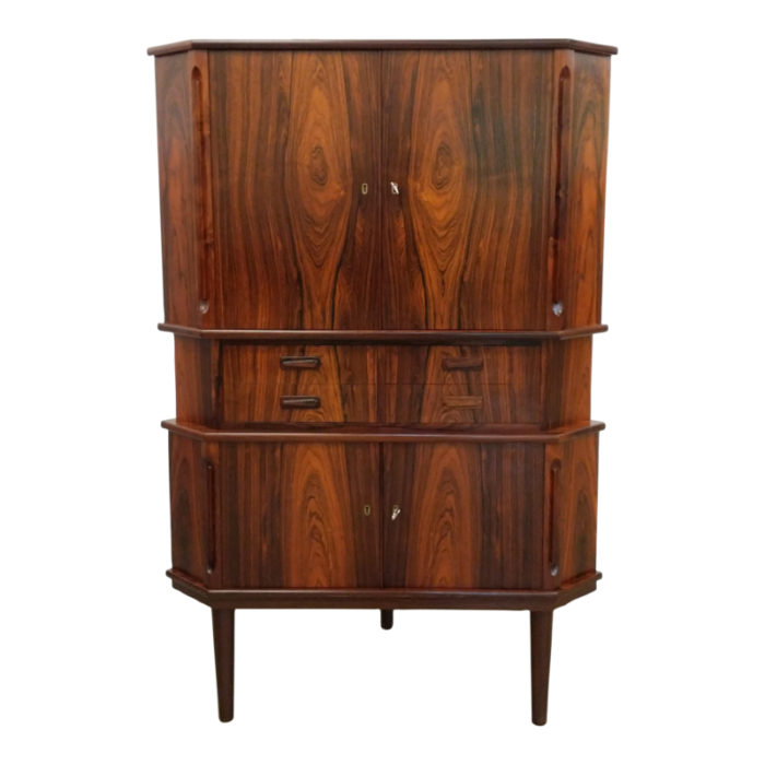 1960s vintage danish mid century modern rosewood corner cabinet 6175