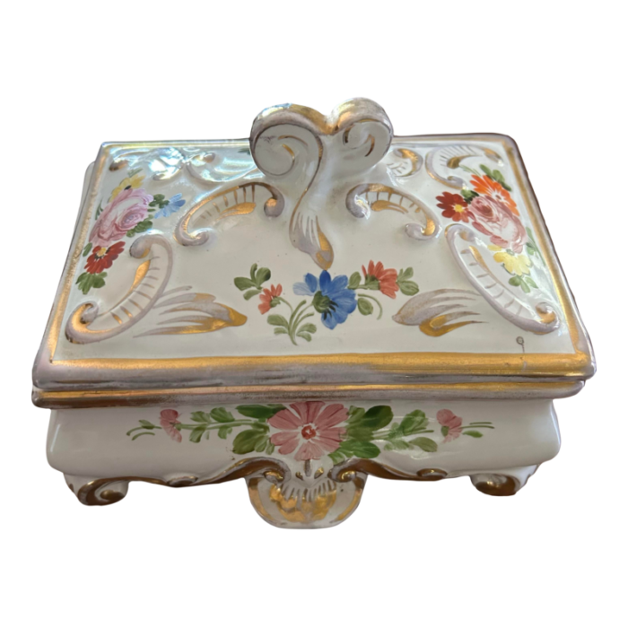 1970s hand painted deruta ceramic jewelry box 9586