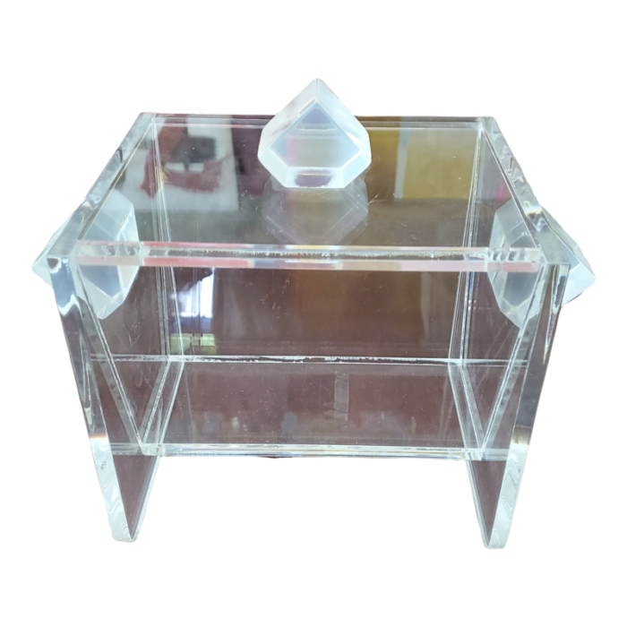 1970s mid century modern cubic large lucite box 6915