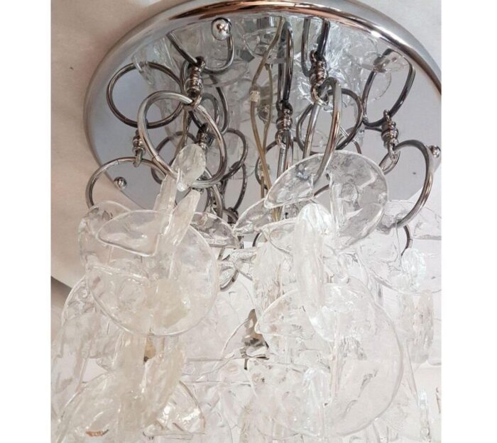 1970s murano glass chandelier by mazzega italy 3639