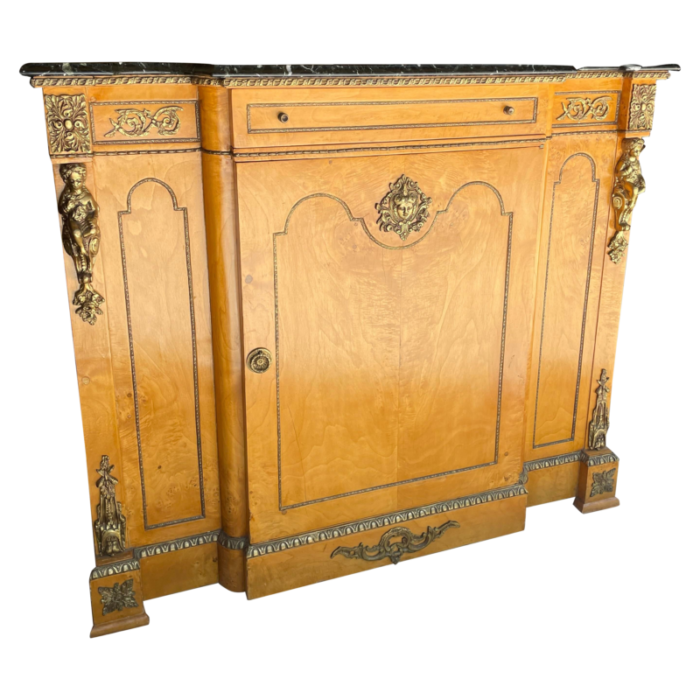 1970s vintage french empire revival style sideboard accent cabinet 2123