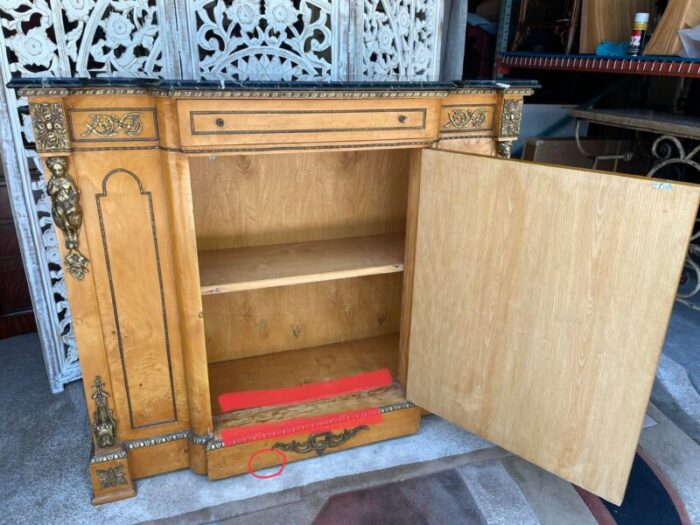 1970s vintage french empire revival style sideboard accent cabinet 6605