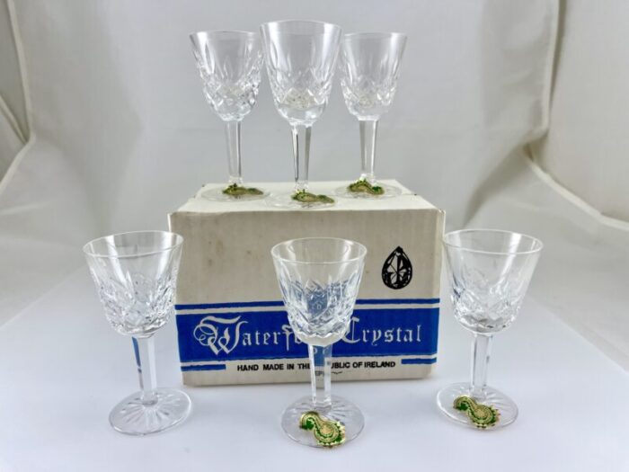 1970s waterford crystal lismore cordial glasses set of 6 5269