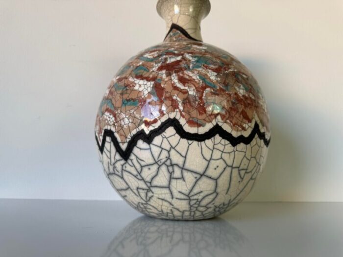 1980s bill herb american florida raku studio pottery vase 8662