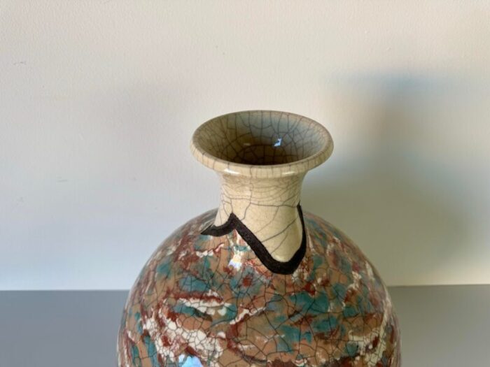 1980s bill herb american florida raku studio pottery vase 9635