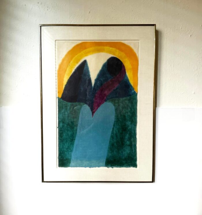 1980s original signed carol summers moorea woodcut print 2875 framed 3675