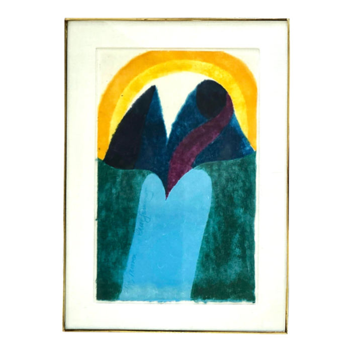 1980s original signed carol summers moorea woodcut print 2875 framed 7325