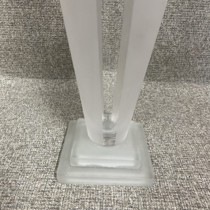 1980s symmetrical cone shaped frosted glass vase 5758