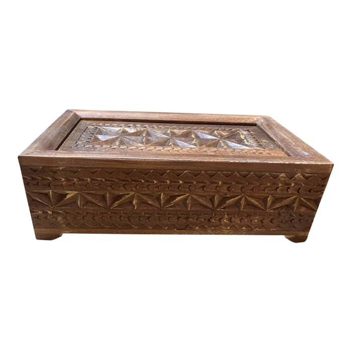 1990s carved wooden divided jewelry box 2949