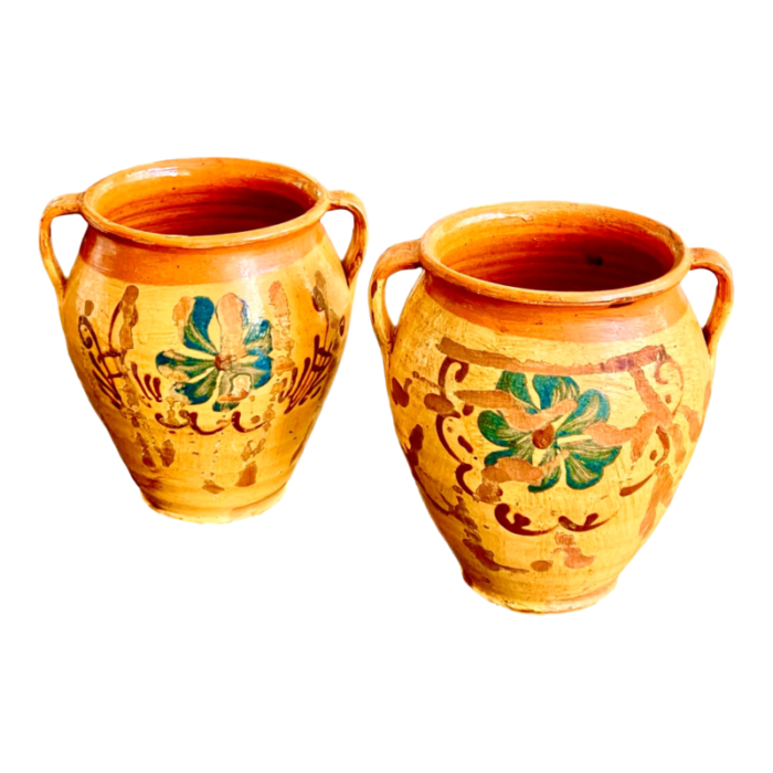 19th c french painted confit pots a pair 8311