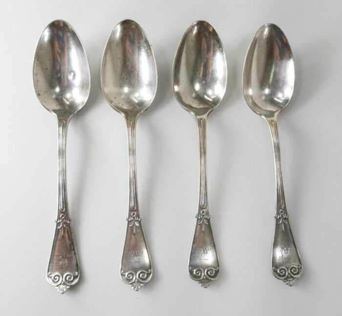 19th century american sterling silver spoons in beekman pattern from tiffany co set of 4 2