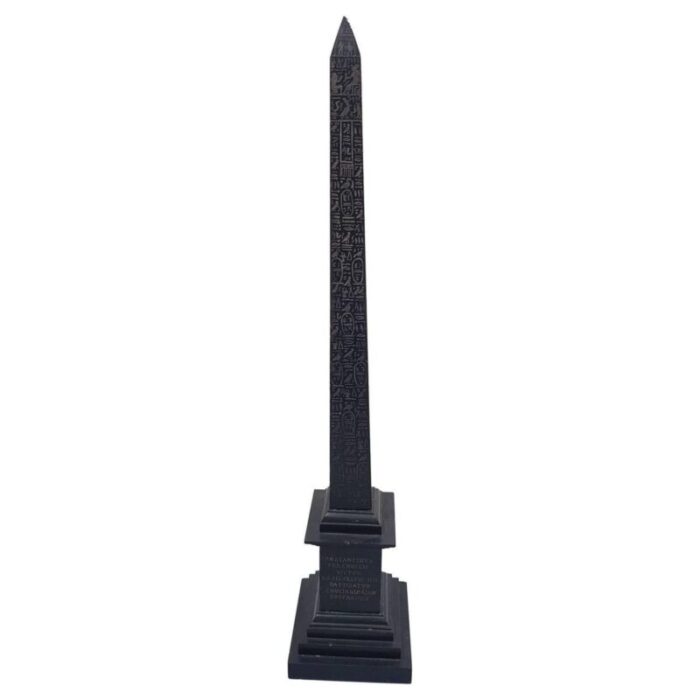 19th century belgian black marble obelisk 1