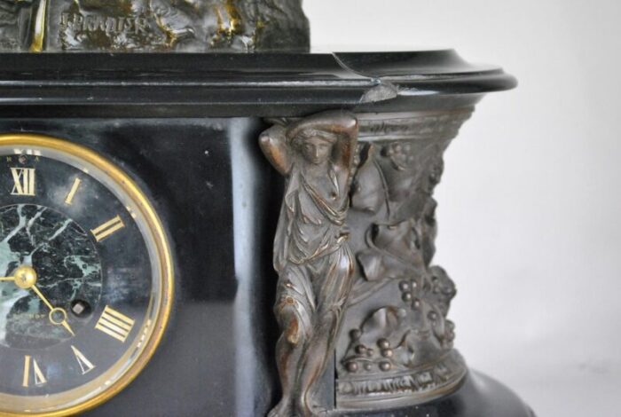 19th century bronze and marble clock and candleholders by james pradier set of 3 12