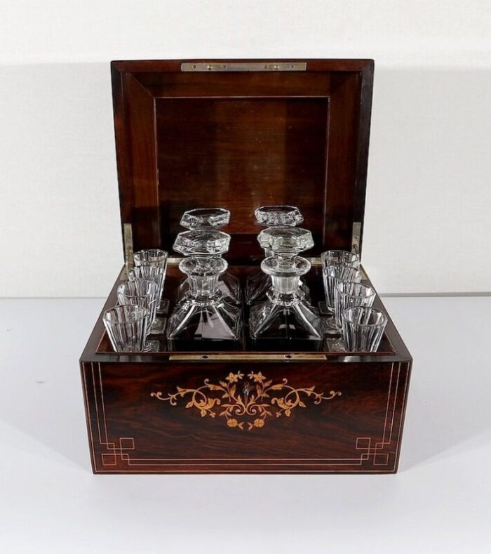 19th century charles x precious wood liqueur cabinet 1