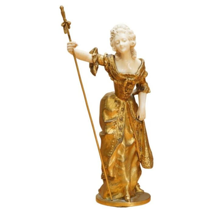 19th century french gilt bronze statue by dominique alonzo 1