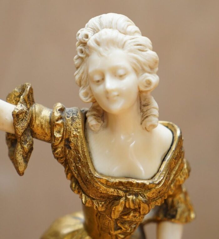 19th century french gilt bronze statue by dominique alonzo 3