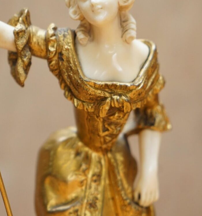 19th century french gilt bronze statue by dominique alonzo 4