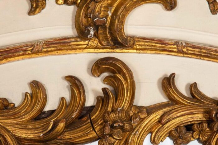 19th century french rococo louis xv carved giltwood trumeau mirror 80 h 6178