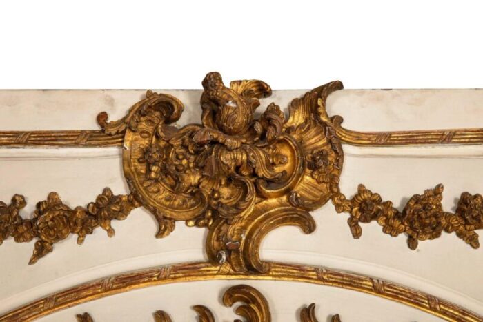 19th century french rococo louis xv carved giltwood trumeau mirror 80 h 7672