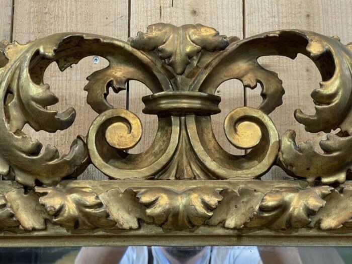 19th century italian mirror in wood and gilded plaster 15