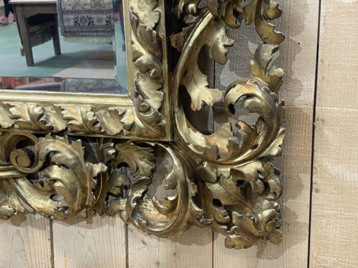 19th century italian mirror in wood and gilded plaster 16